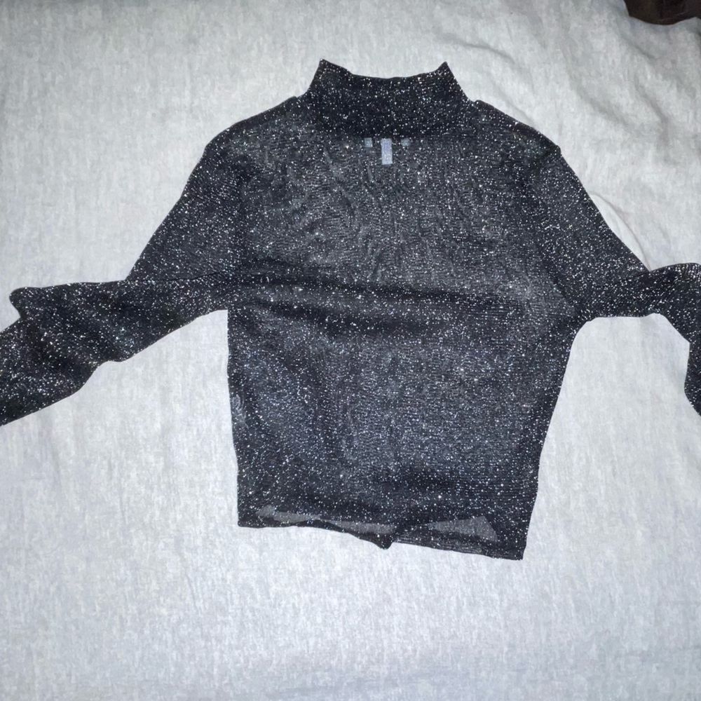 Sparkly sheer long sleeve top